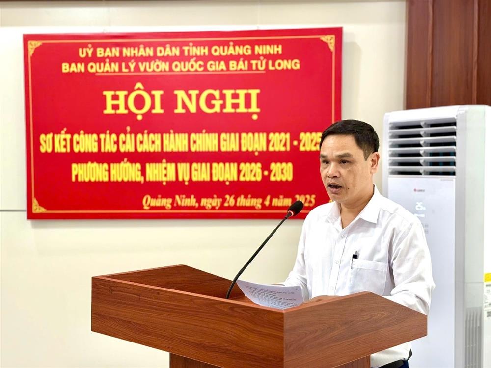 Ban quản lý Vườn quốc gia Bái Tử Long tổ chức Hội nghị sơ kết công tác cải cách hành chính giai đoạn 2021-2025, phương hướng, nhiệm vụ giai đoạn 2026-2030 16 n2