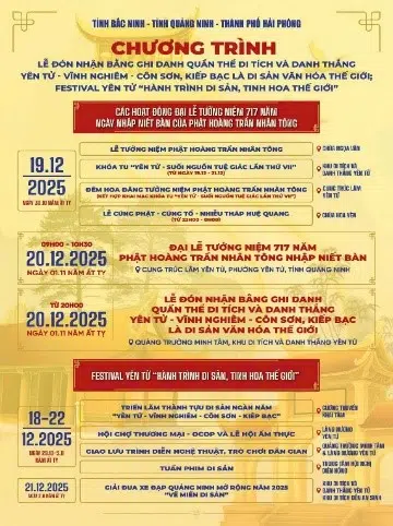 Khai mạc Festival Yên Tử “Hành trình di sản – Tinh hoa thế giới” 3 chuong trinh Yen Tu